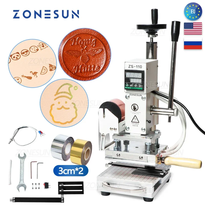 Leatherwork Hand Press - Zonesun zs110 folha quente carimbo bronzeamento