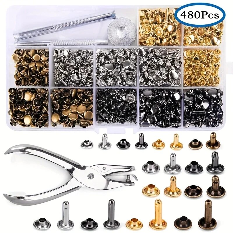 Metal dupla tampa rebites stud - Rivet Setter Tool avaliação e preço