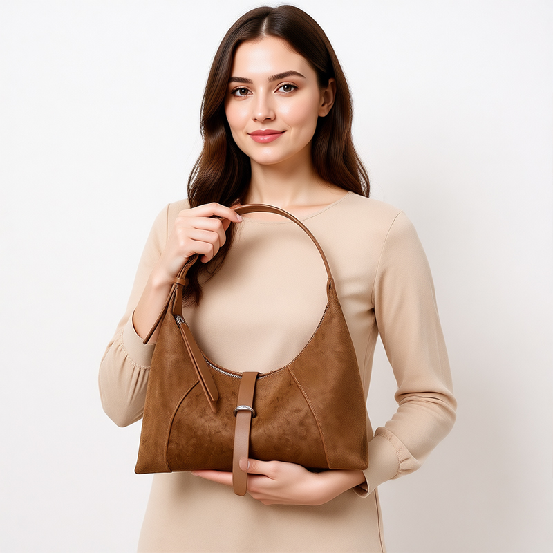 Bolsa de camurça feminina esti - Leatherwork Designs avaliação e preço